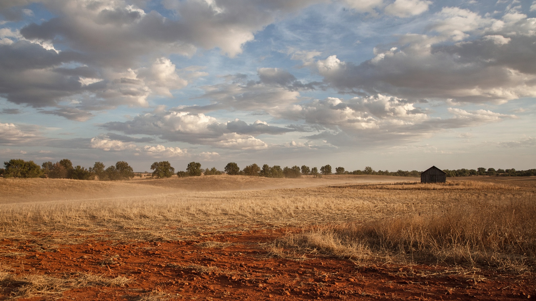 Oklahoma prairie and red dirt